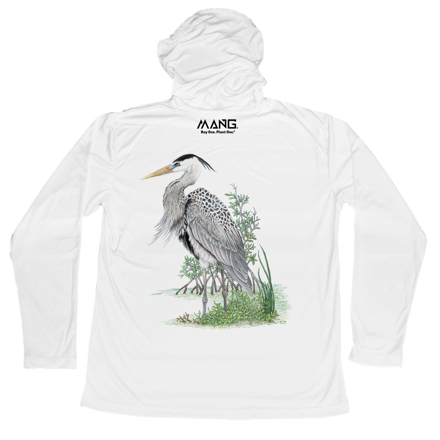MANG Blue Heron MANG Hoodie - S-White