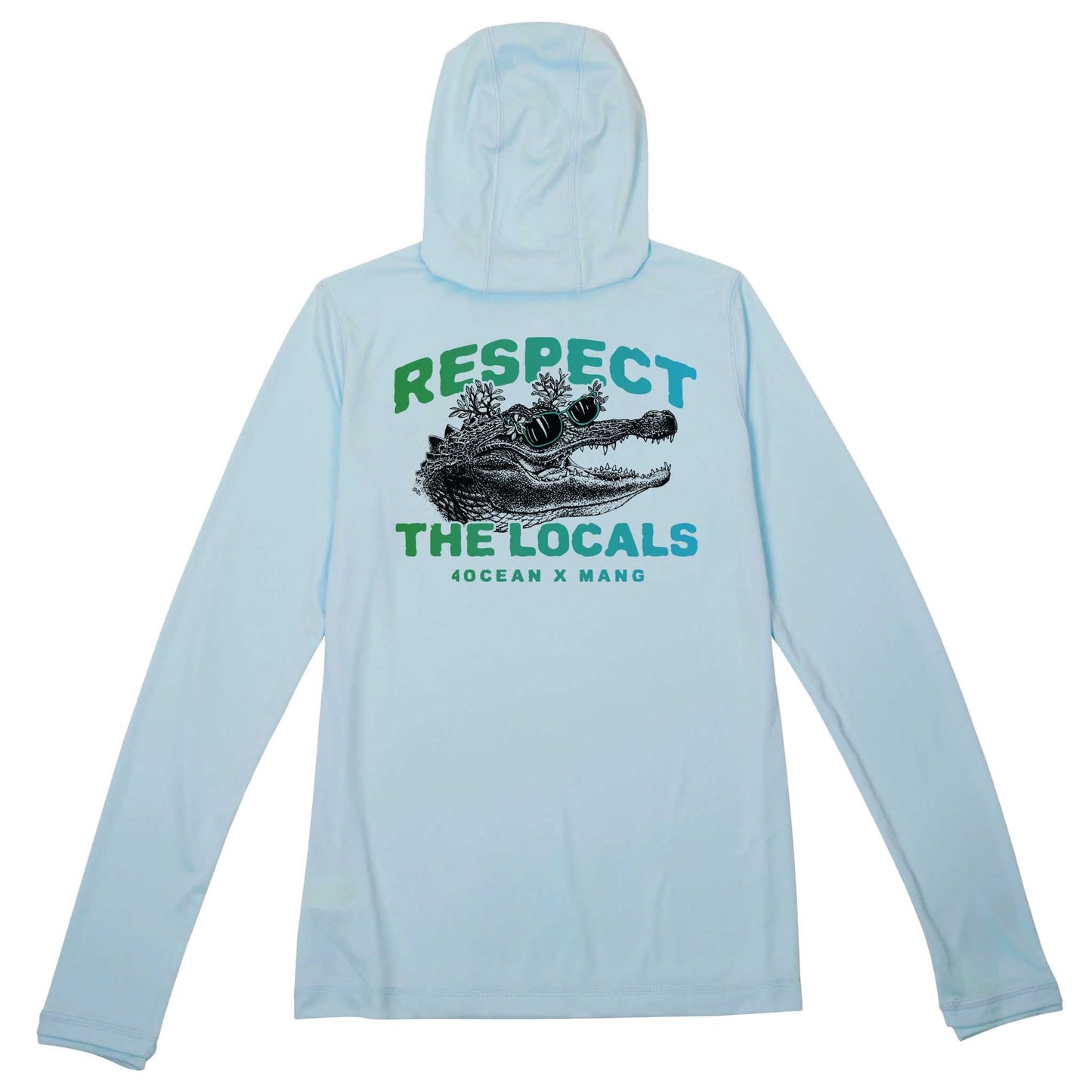 MANG 4ocean Respect The Locals Gator Premium Hoodie - Women's - XS-Arctic Blue