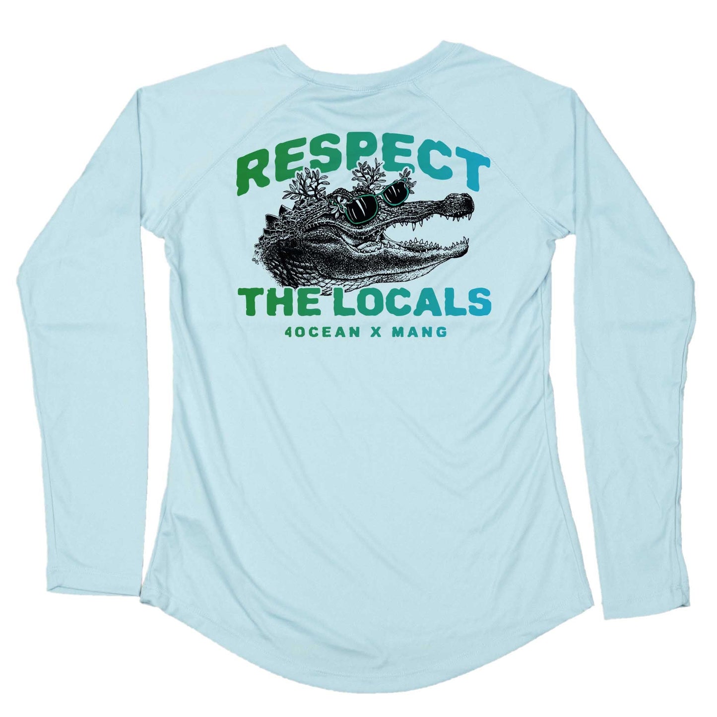 MANG 4ocean Respect The Locals Gator Eco LS - Women's - XS-Arctic Blue