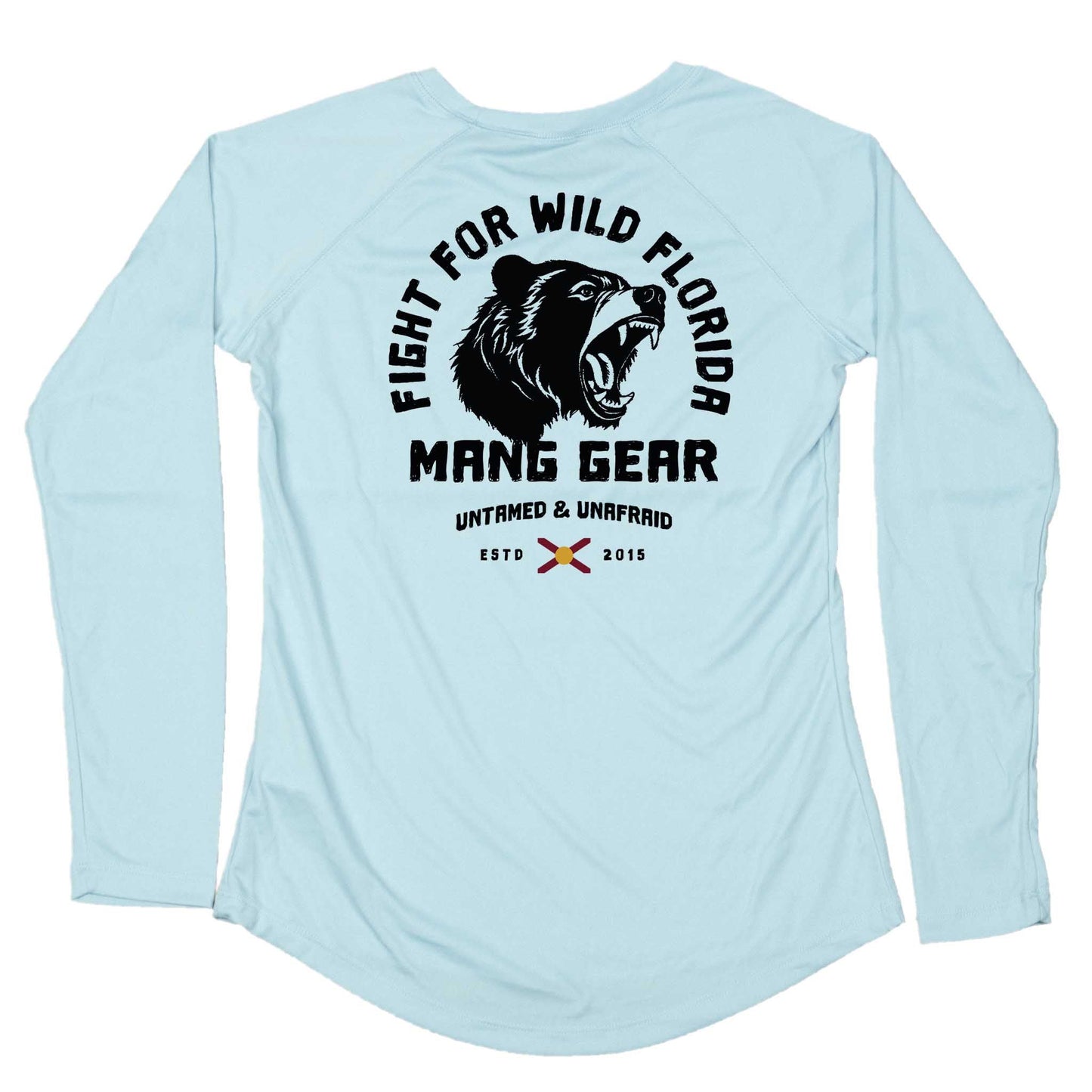 MANG Fight For Wild Florida Bear - Women's - LS - XS-Arctic Blue