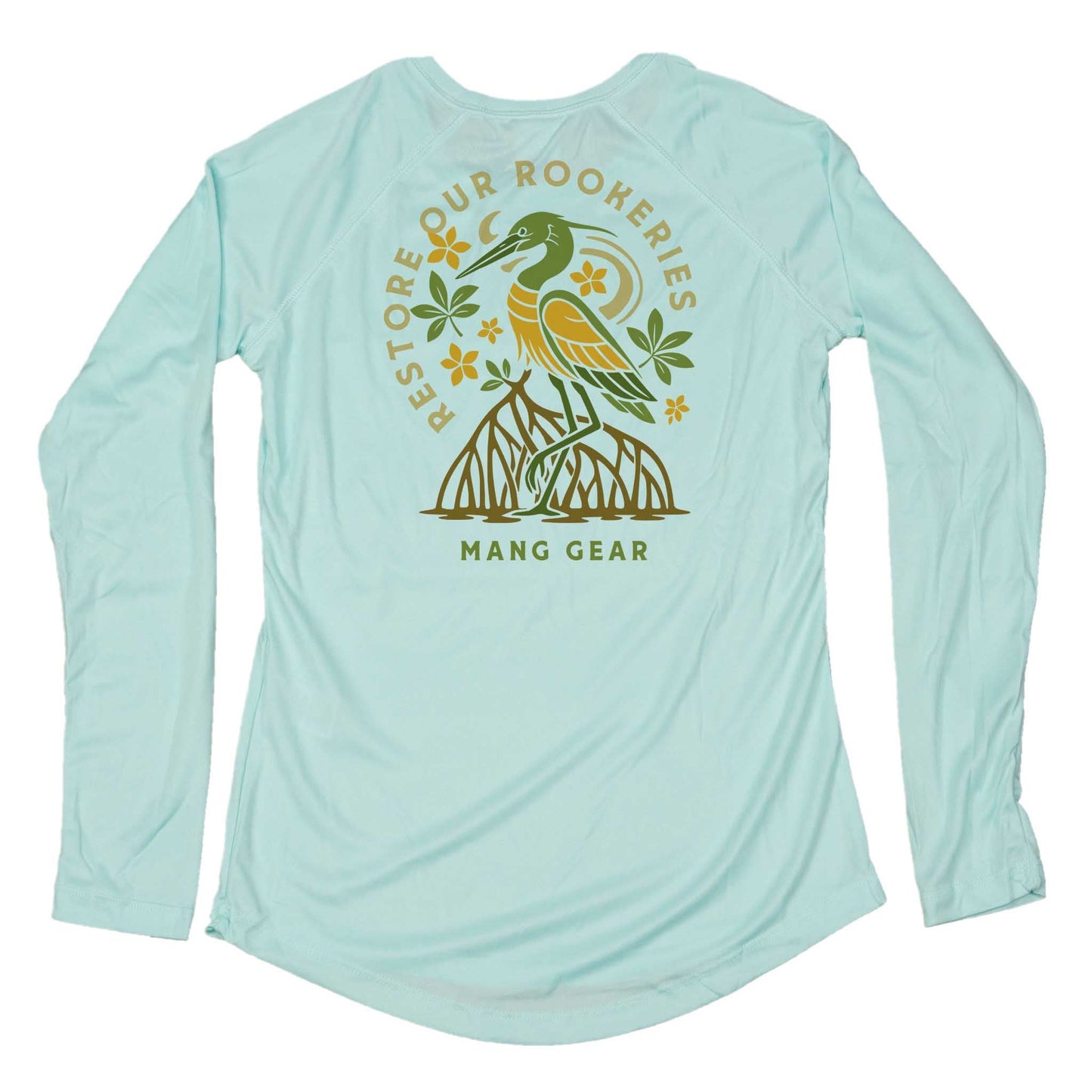 MANG Restore Our Rookeries Heron - Women's - LS - XS-Seagrass