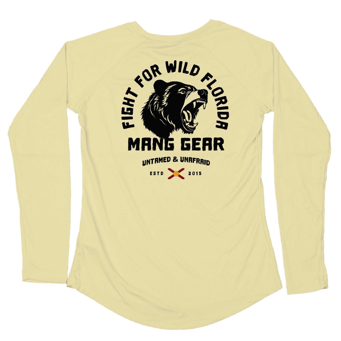 MANG Fight For Wild Florida Bear - Women's - LS - XS-Sunshine Yellow