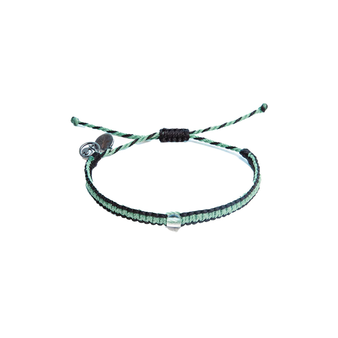 4ocean 4ocean x Mang Bracelets - Mangrove Restoration Braided Bracelet - Seafoam Green & Black-