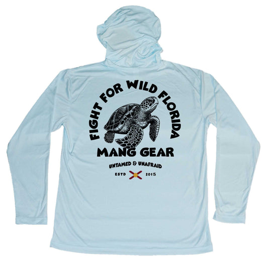 MANG Fight For Wild Florida Sea Turtle - Youth - Hoodie - YXS-Arctic Blue