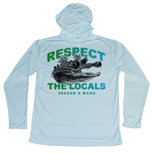 MANG 4ocean Respect The Locals Gator Eco Hoodie - Men's - XS-Arctic Blue