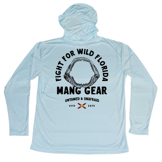 MANG Fight For Wild Florida Shark Jaws - Youth - Hoodie - YXS-Arctic Blue