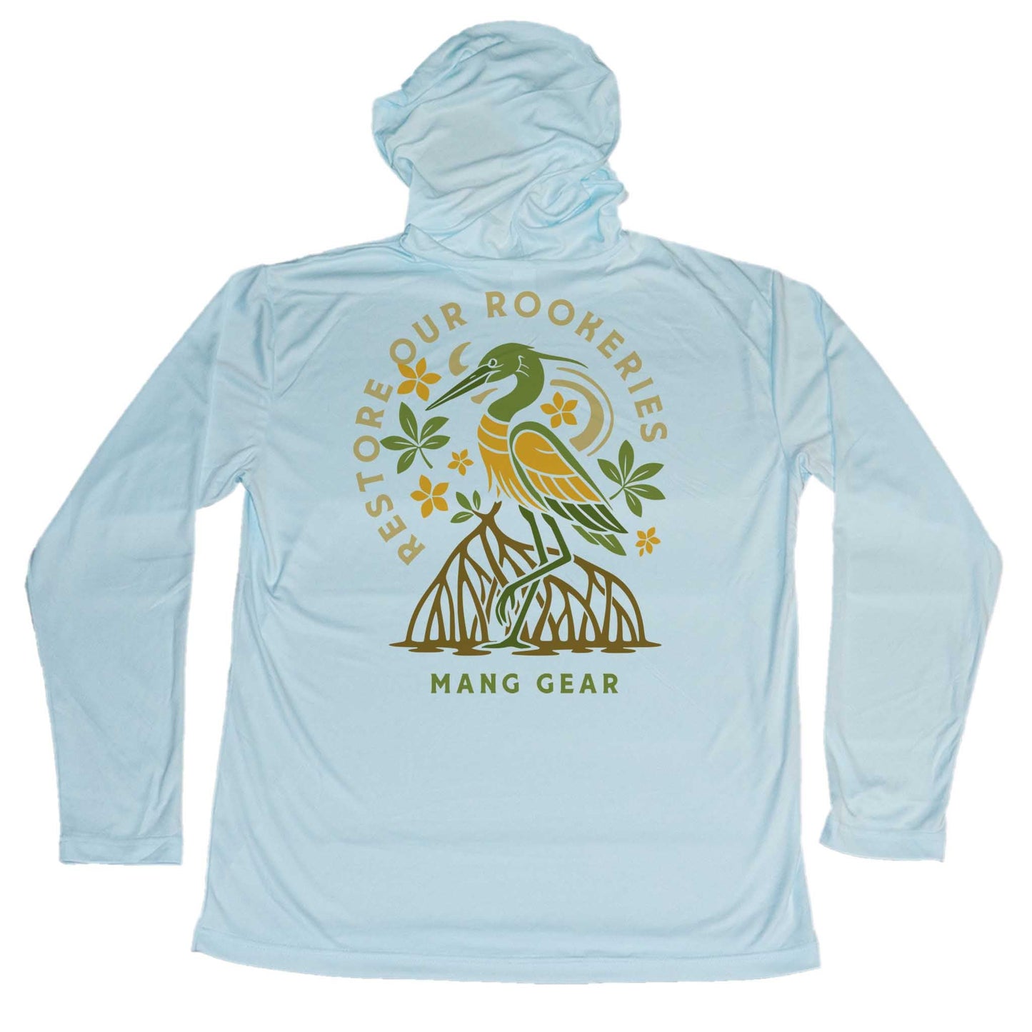 MANG Restore Our Rookeries Heron Hoodie - S-Arctic Blue