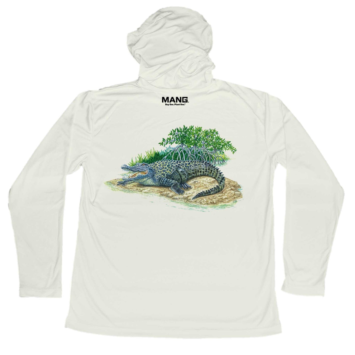 MANG Crocodile MANG Hoodie - S-Oyster Shell