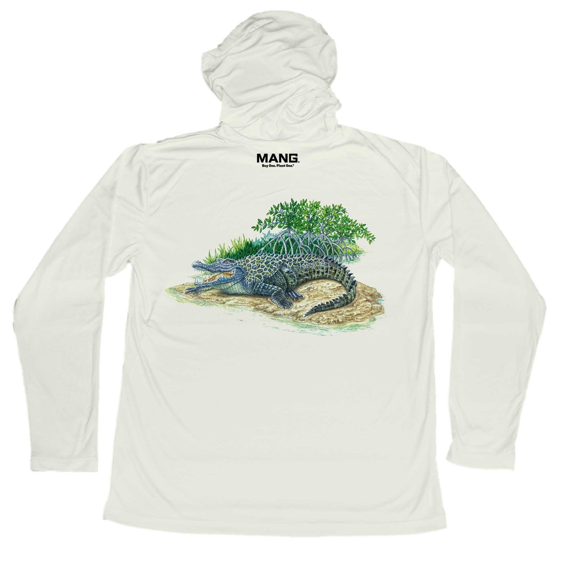 MANG Crocodile MANG Hoodie - S-Oyster Shell