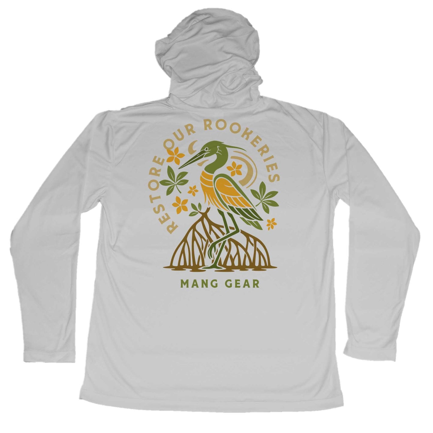 MANG Restore Our Rookeries Heron Hoodie - S-Pearl Grey