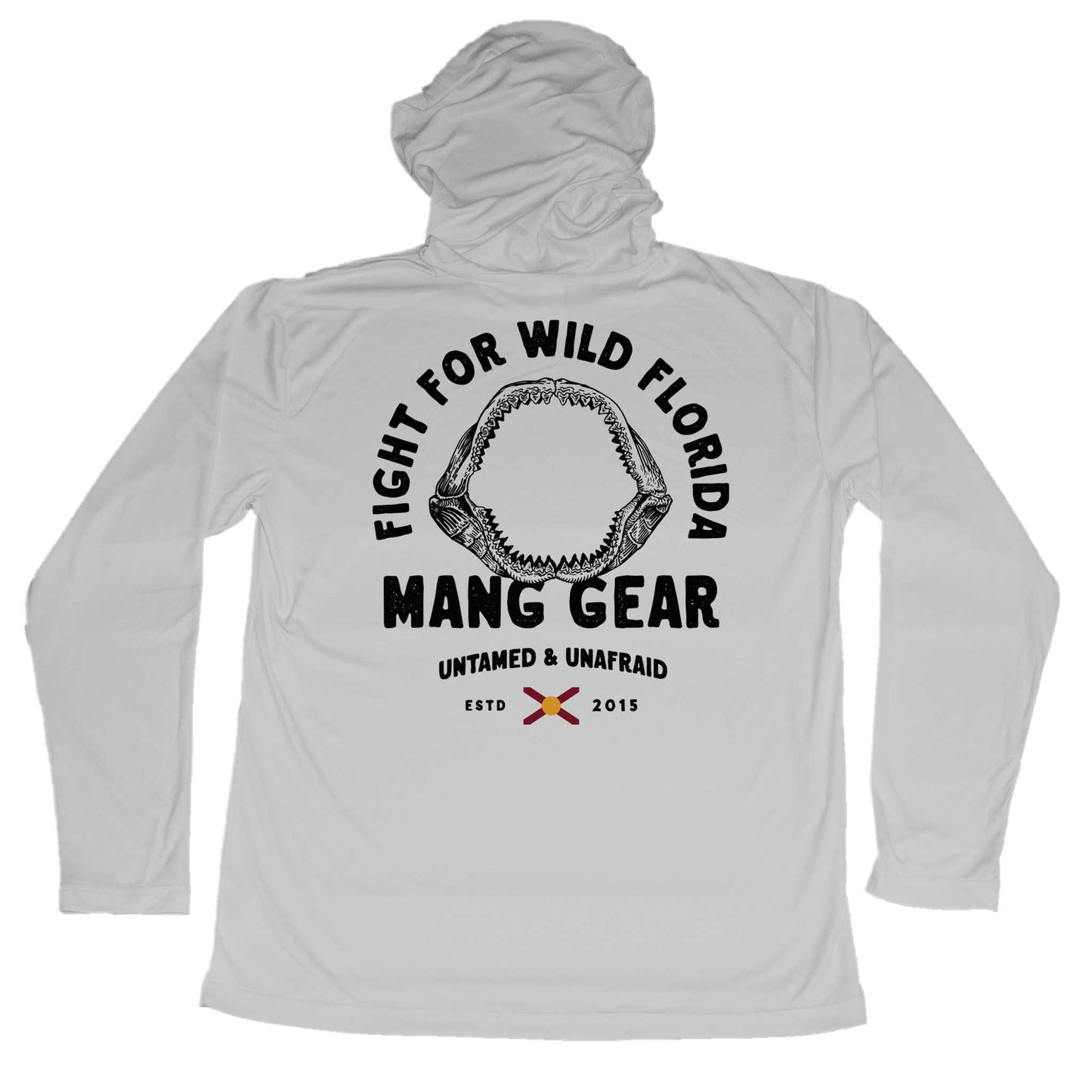 MANG Fight For Wild Florida Shark Jaws Hoodie - S-Pearl Grey
