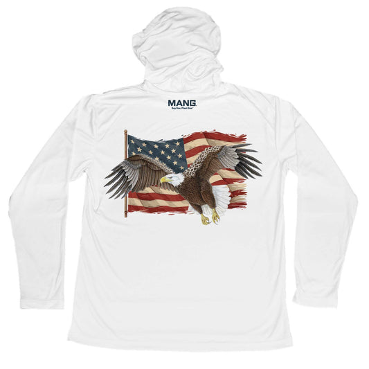 MANG American Eagle Hoodie - S-White