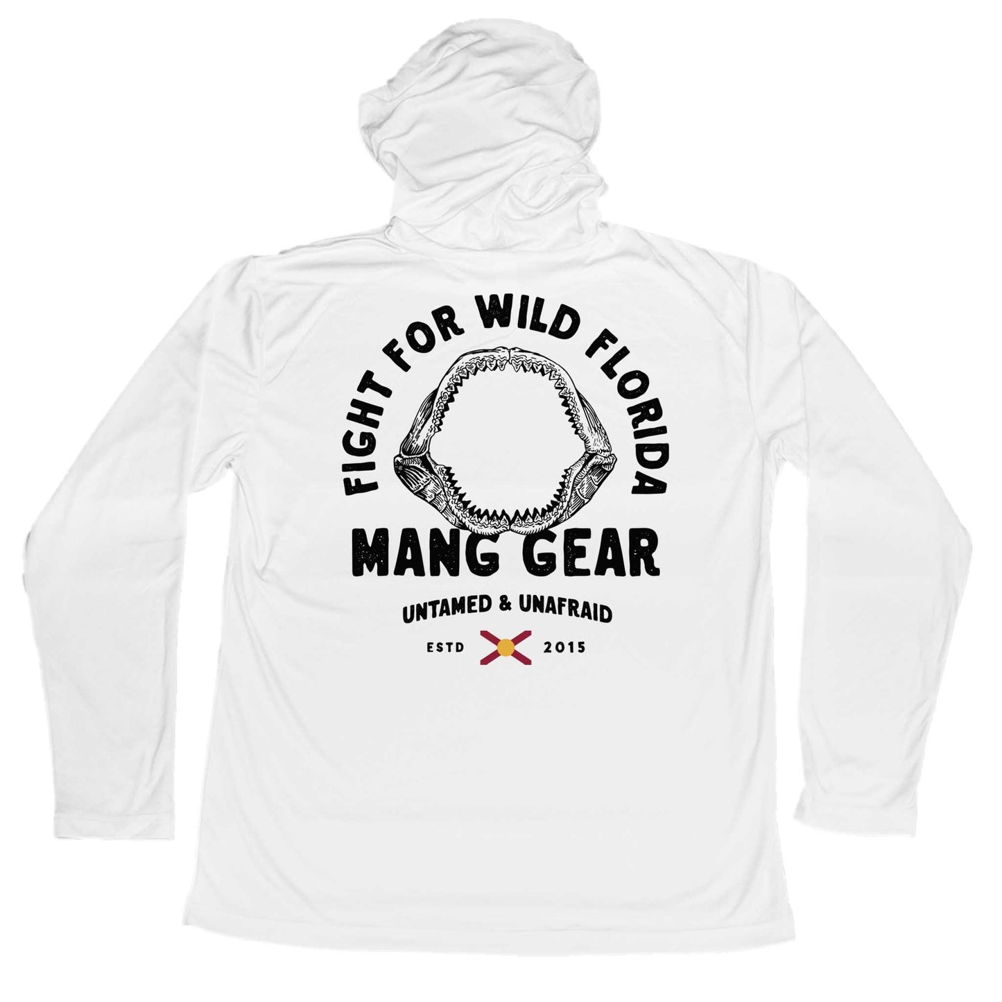 MANG Fight For Wild Florida Shark Jaws Hoodie - S-White