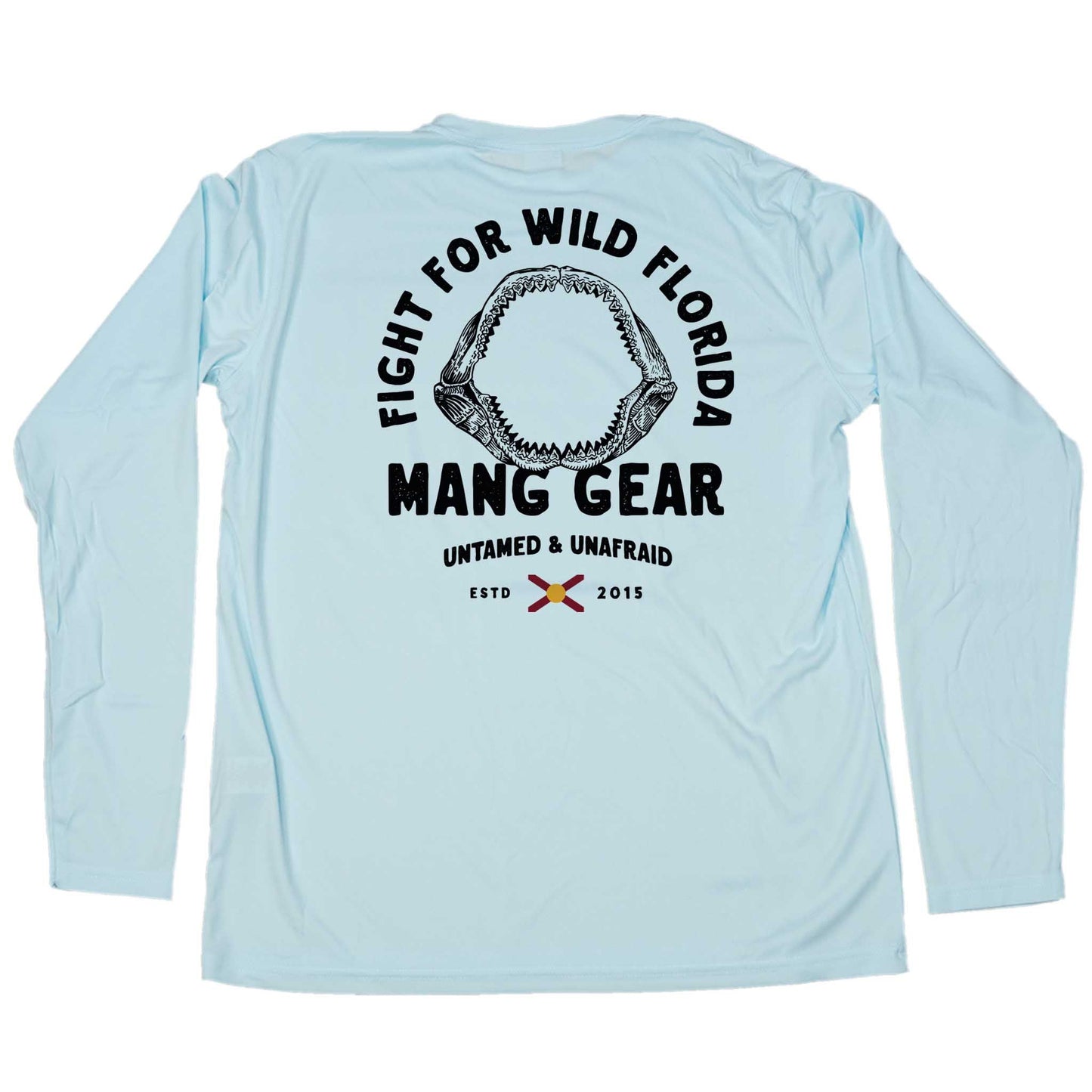 MANG Fight For Wild Florida Shark Jaws - LS - XS-Arctic Blue