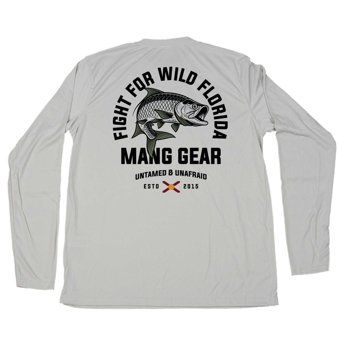 MANG Fight For Wild Florida Tarpon - LS - XS-Pearl Gray