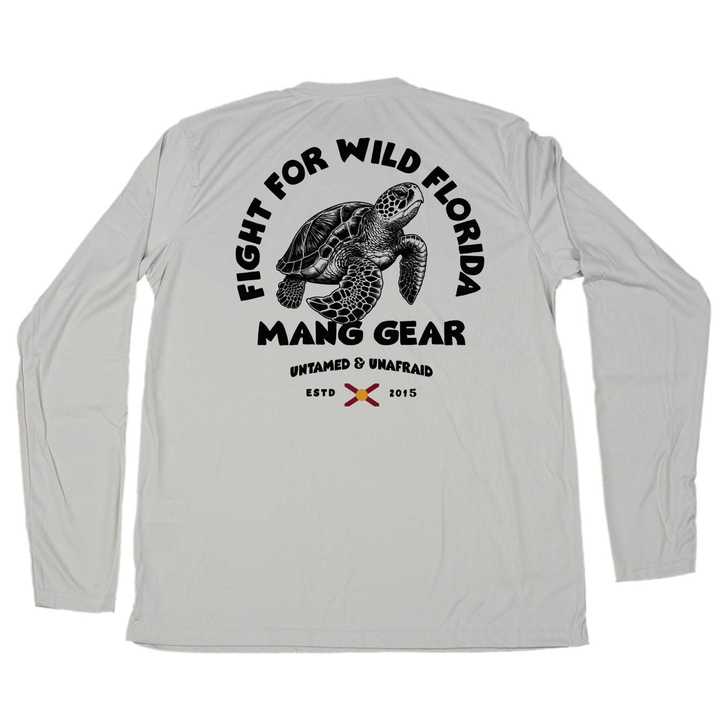 MANG Fight For Wild Florida Sea Turtle - LS - XS-Pearl Gray