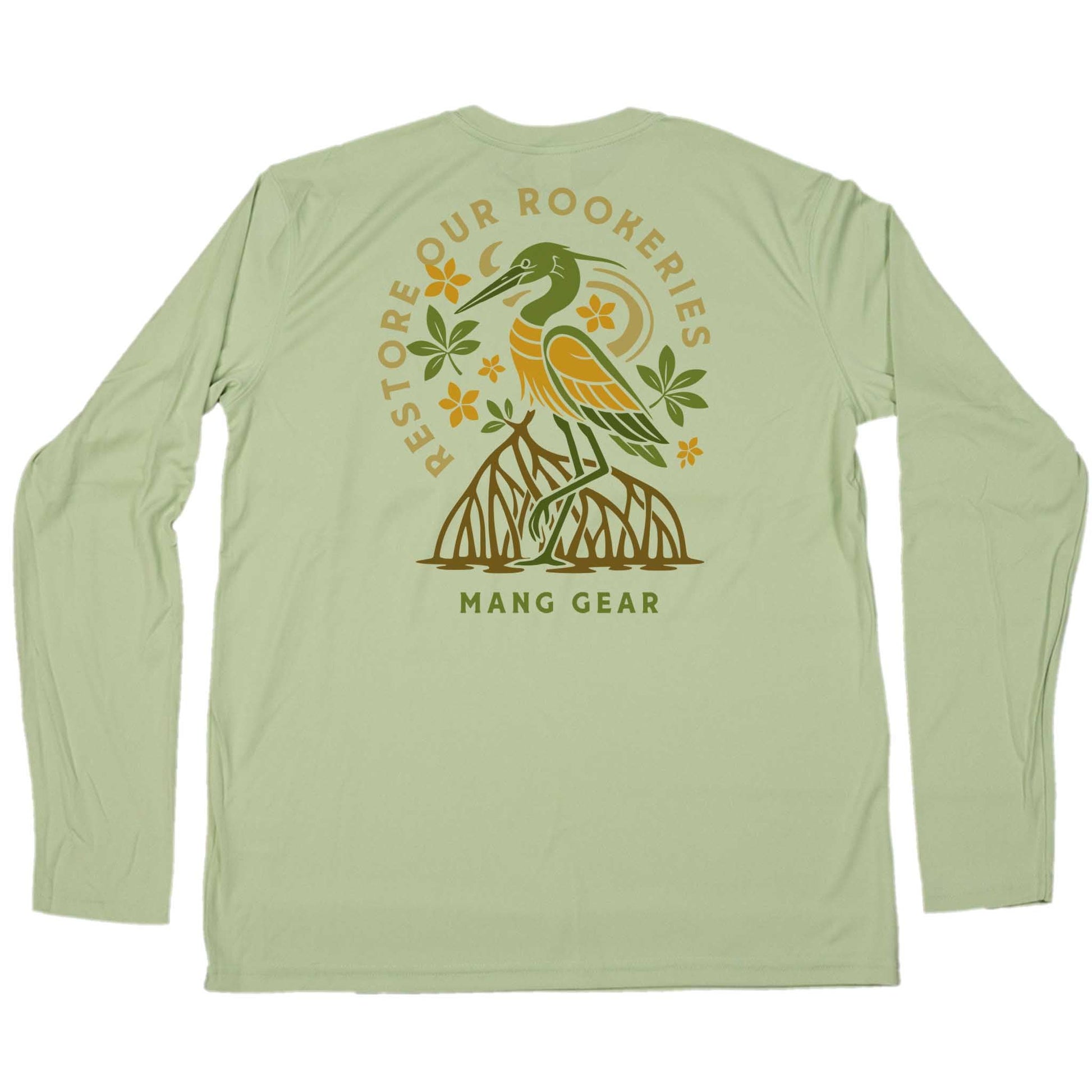 MANG Restore Our Rookeries Heron - LS - XS-Sage