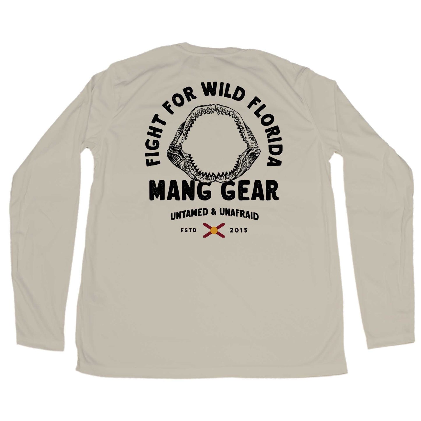 MANG Fight For Wild Florida Shark Jaws - LS - XS-Tan