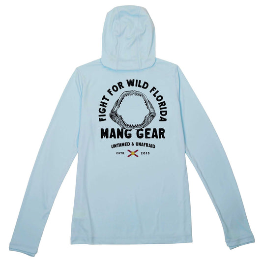 MANG Fight For Wild Florida Shark Jaws Premium Hoodie - Women's - XS-Arctic Blue