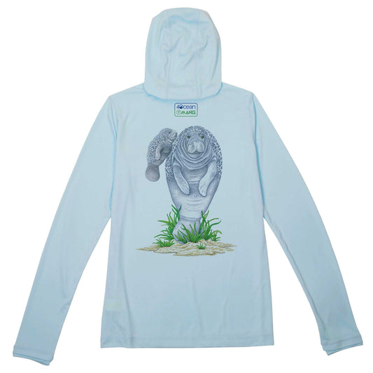 MANG 4ocean Mamma Manatee Premium Hoodie - Women's - XS-Arctic Blue