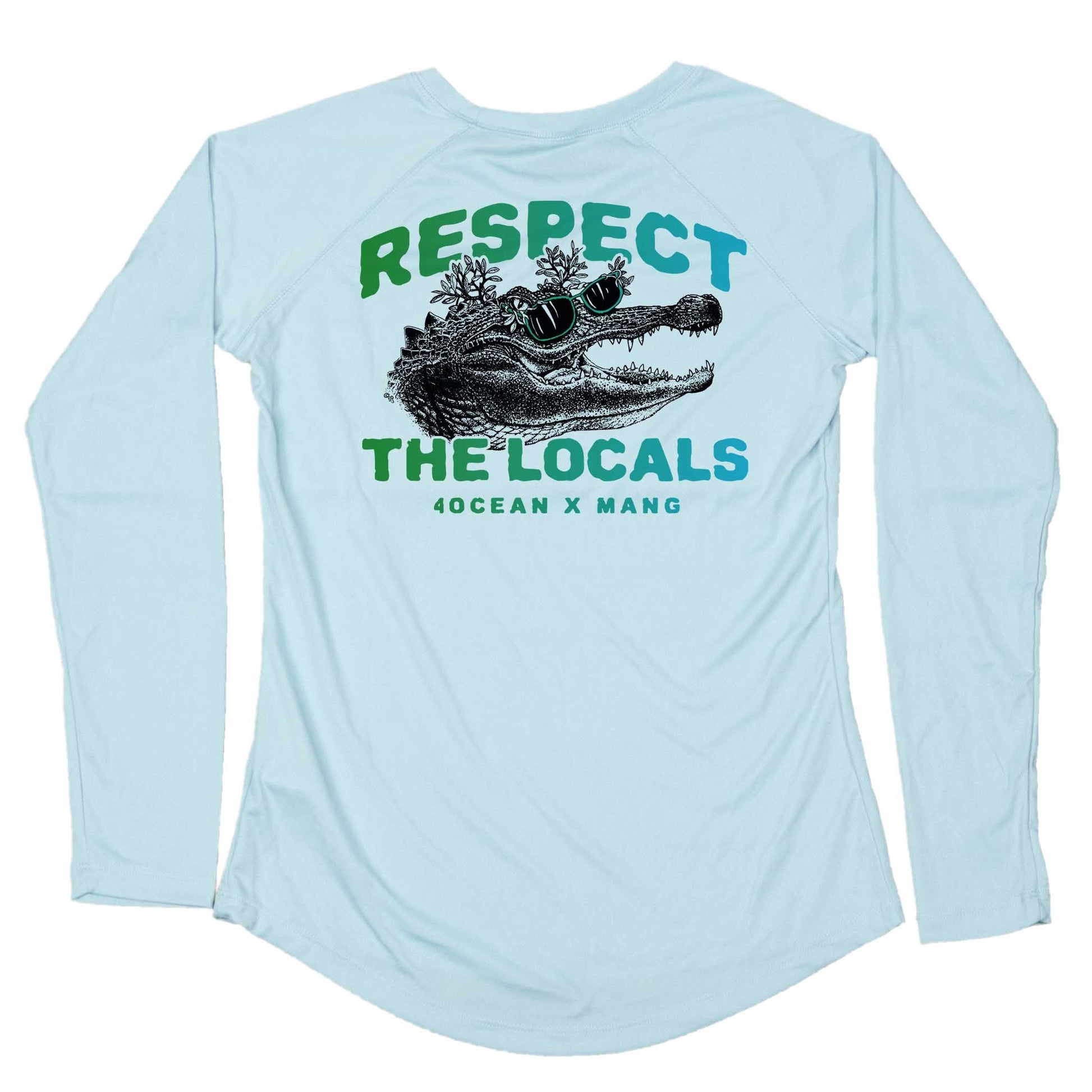 MANG 4ocean Respect The Locals Gator LS - Women's - XS-Arctic Blue