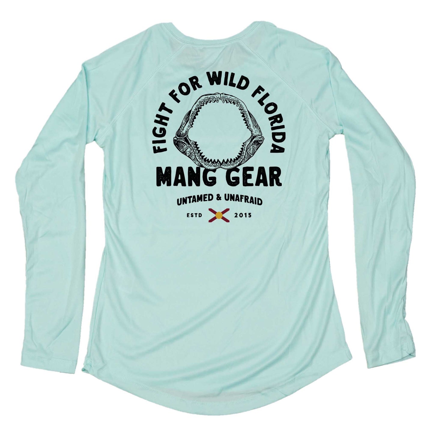 MANG Fight For Wild Florida Shark Jaws - Women's - LS - XS-Seagrass