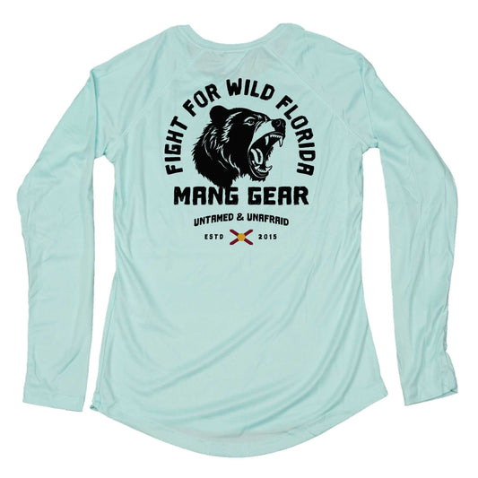 MANG Fight For Wild Florida Bear - Women's - LS - XS-Seagrass