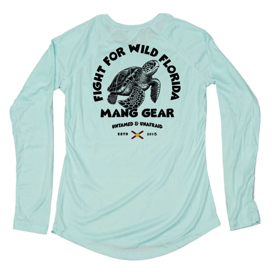 MANG Fight For Wild Florida Sea Turtle - Women's - LS - XS-Seagrass