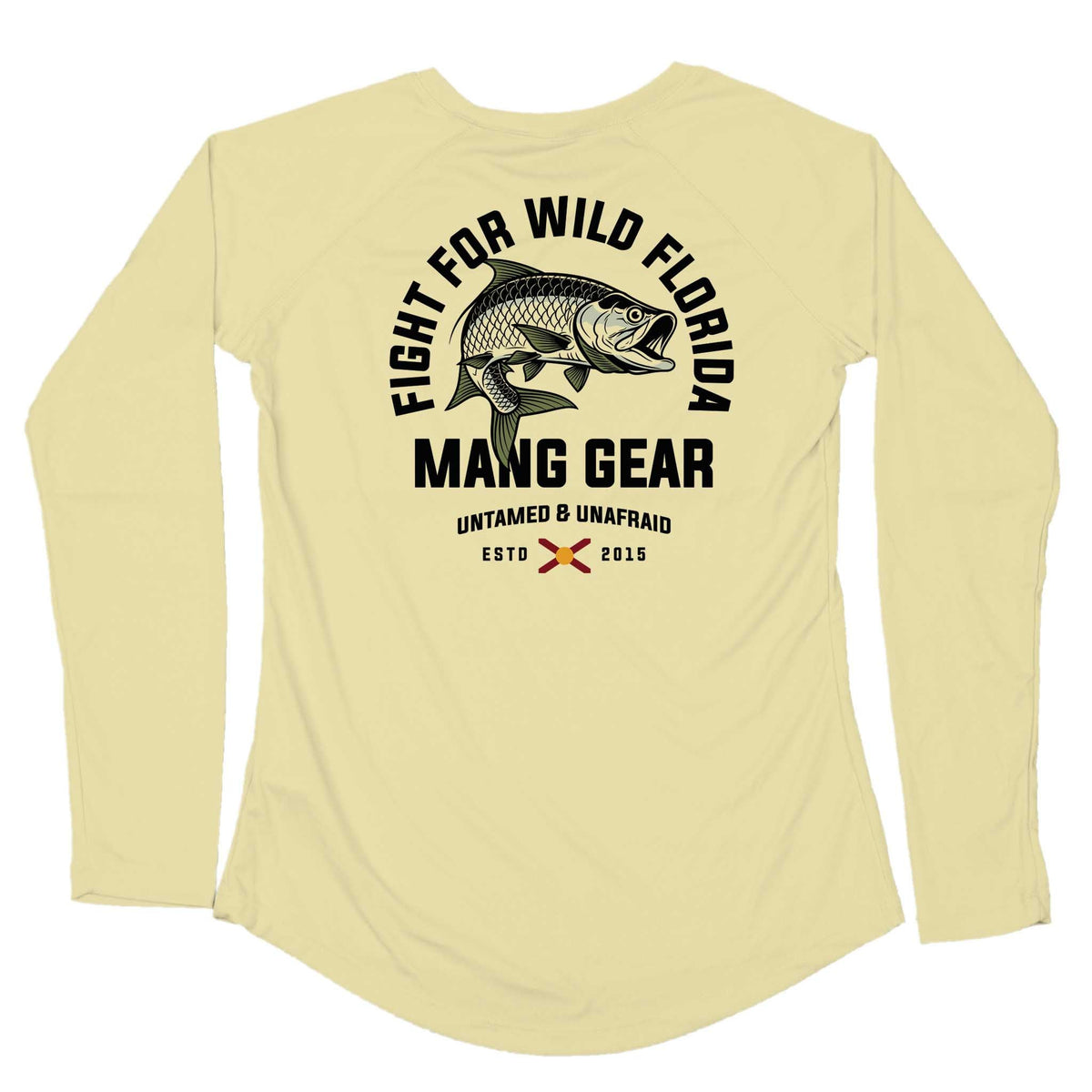 MANG Fight For Wild Florida Tarpon - Women's - LS - XS-Sunshine Yellow