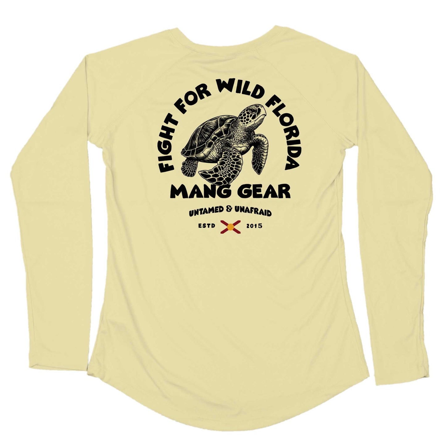 MANG Fight For Wild Florida Sea Turtle - Women's - LS - XS-Sunshine Yellow