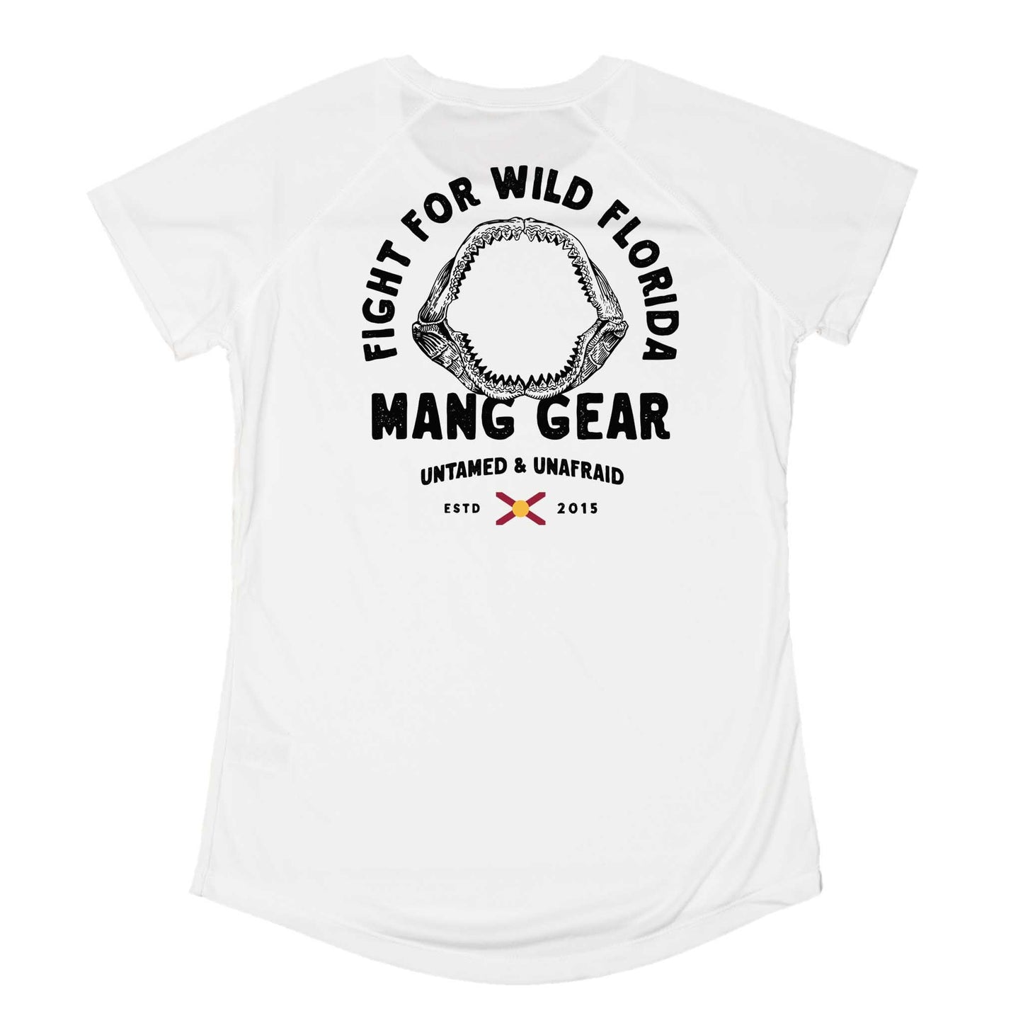 MANG Fight For Wild Florida Shark Jaws - Women's - SS - XS-White