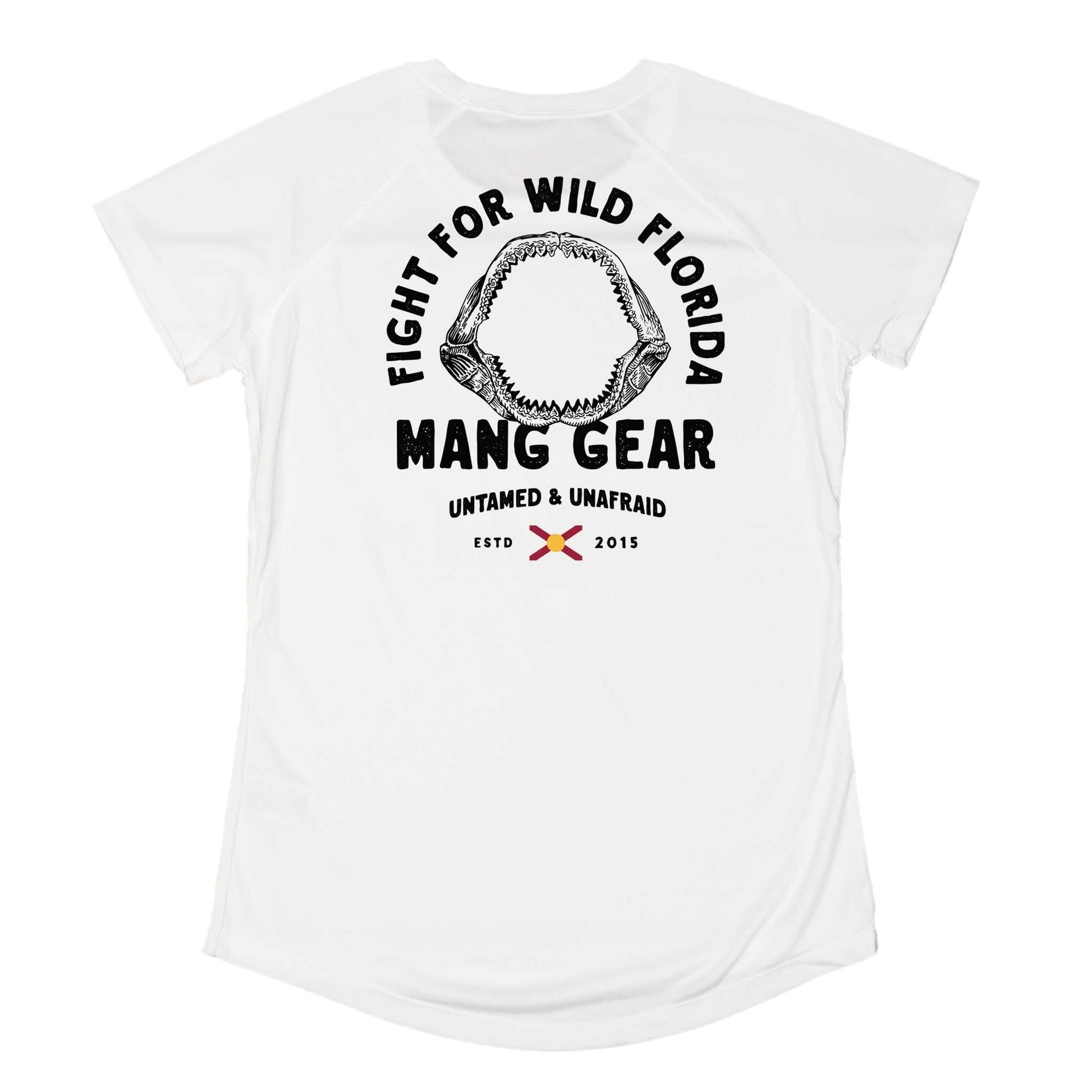 MANG Fight For Wild Florida Shark Jaws - Women's - SS - XS-White
