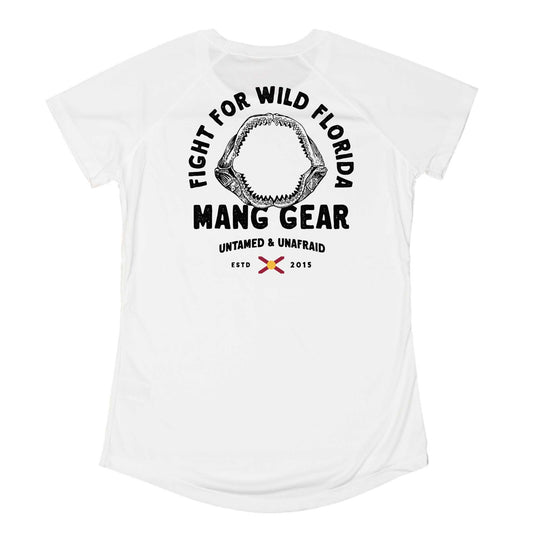MANG Fight For Wild Florida Shark Jaws - Women's - SS - XS-White