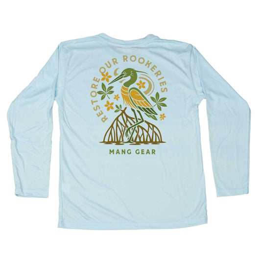MANG Restore Our Rookeries Heron - Youth - YS-Arctic Blue